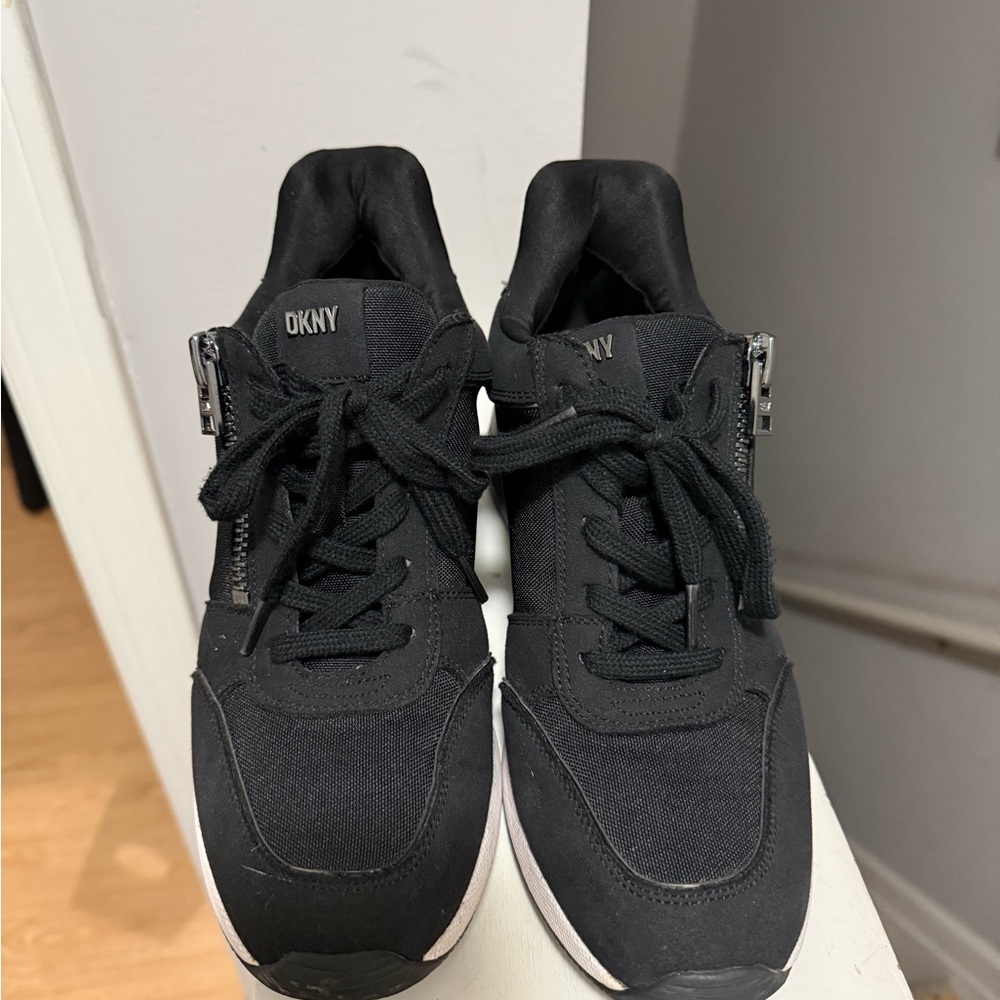 DKNY Kaiden Lace Up Zip Up Wedge Sneakers